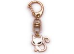 Onwomania Portachiavi Gatto Bianco Gatto Domestico Carino Oro Ciondolo Portachiavi