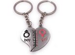 Onwomania Portachiavi Ciondolo Coppia Ciondolo Amore Cuore Metà Cuore Argento Ciondolo Portachiavi