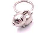 Onwomania Portachiavi Maiale Carino Spessore Argento Ciondolo Portachiavi