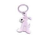 Onwomania Cane Seduto Piatto Pet Keychain Portachiavi In Metallo Argento