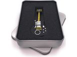 Onwomania Gitrarre Pvc Nero Giallo Chiavetta Usb In Confezione Regalo In Alluminio 32 Gb Usb 3.0