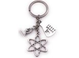 Onwomania Portachiavi Microscopio Tazza Di Misura Universo Fisica Ciondolo In Argento