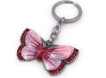 Onwomania Portachiavi Farfalla Rosa Farfalla Strass Argento Ciondolo Portachiavi