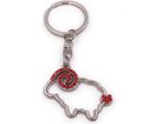 Onwomania Portachiavi Capricorno Ariete Capra Rosso Strass Argento Ciondolo Portachiavi