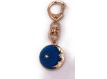 Onwomania Portachiavi Luna Crescente Cielo Notte Stella Blu Oro Ciondolo Portachiavi