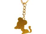 Onwomania Portachiavi Mouse Con Carattere Cinese Ciondolo D'oro Portachiavi