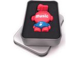 Onwomania Music Man Music Red Chiavetta Usb In Confezione Regalo Di Alluminio 64 Gb Usb 2.0