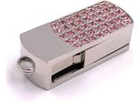 Onwomania Scatola Di Metallo Con Pietre Rosa Argento Divertente Chiavetta Usb 16 Gb Usb 2.0