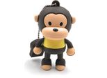 Onlineworld2013 Scimmia In Piedi Camicia Gialla Animale Marrone Divertente Chiavetta Usb 64 Gb Usb 3.0