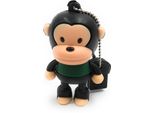 Onlineworld2013 Scimmia In Piedi Camicia Verde Animale Marrone Divertente Chiavetta Usb 64 Gb Usb 3.0
