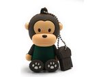 Onlineworld2013 Scimmia Seduta Camicia Verde Animale Marrone Divertente Chiavetta Usb 128 Gb Usb 3.0