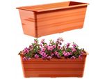 Cassetta Per Fiori Kadax "Cati"", Cassetta Da Balcone In Plastica, Vaso Per Fiori Per Balcone, Davanzale, Fioriera, 40 Cm, Terracotta"