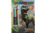 Libro Da Colorare Sui Dinosauri + Pastelli