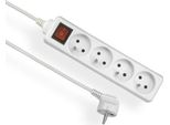 Cavo Di Prolunga Con Messa A Terra E Interruttore, Bianco, 4 Prese, 5M Omy 3X1 Elgotech EPS-405W
