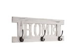 Appendiabiti Da Parete HWC-C60 Home, Appendiabiti, Pannello Appendiabiti, Look Shabby Vintage 55X21Cm ~ Bianco, Shabby
