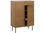Scarpiera HWC-N78, Mobile Portascarpe, Stile Scandinavo Metallo Legno Melamina Mvg 115X80X35Cm ~ Naturale