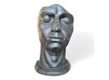Scultura Di Volto Maschile - Giardino, Terrazza, Ingresso - Robusta Ed Estetica - Volto Dormiente In Calcestruzzo - 125X77X50 Cm