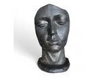 Scultura Di Volto Femminile - Giardino, Terrazza, Ingresso - Robusta Ed Estetica - Volto Dormiente In Calcestruzzo - 118X70X47 Cm