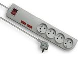 Cavo Di Prolunga Per Protezione Da Sovratensioni Con/Senza 4 Prese 5M Grigio Elgotech PSF2-405