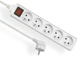 Cavo Di Prolunga Con Messa A Terra E Interruttore, Bianco, A 5 Vie, Con/Senza 1,5 M Omy 3X1 Elgotech EPS-503W