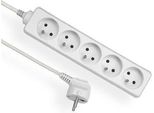 Cavo Di Prolunga Con Messa A Terra, Bianco, 5 Prese, 1,5 M Omy 3X1 Elgotech EPS-501.5