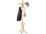 Costway Appendiabiti Appendiabiti Porta Giacca Con Ombrello Appendiabiti 12 Ganci Per Cappotti 184 Cm Colore A Scelta Legno Natura