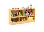 Costway Armadio Portagiochi In Legno Per Bambini, Scaffale Per Giocattoli Con 2 Scomparti Grandi E 3 Scomparti Piccoli, Aperto, Scaffale Per Bambini Per Giocattoli, Bambole E Libri, 111 X 30 X 61,5 Cm