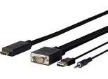 Vivolink Pro Vga + Audio A Hdmi 1M 1M Hdmi Vga (D-Sub) + 3,5 Mm + Usb A Nero (PROVGAHDMI1)