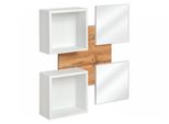 Pannello Con Scaffali Ira - Rovere Wotan/Bianco