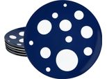 Pula Blu Scuro A Pois 6X Piatto Da Pranzo Ø27Cm Piatto In Porcellana Grande Piatto Da Pranzo A Pois