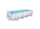 Bestway® Power Steel™ Frame Set Completo Di Piscina Con Pompa Filtro 549 X 274 X 122 Cm, Grigio Chiaro, Rettangolare
