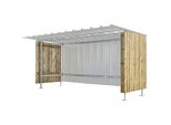 Mottez Unterstand, HxB 2150 x 3990 mm, Metalloptik, Grundeinheit für Fahrräder / Motorräder