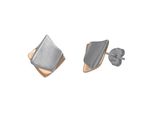 Paar Ohrstecker Celesta "Silber 925 Zweifarbig Satiniert Und GläNzend", Silber (Silbergrau), Ohrringe, Damen, One-Size, Silber 925 (Sterlingsilber)