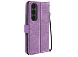 Avizar, Samsung Galaxy S24 Fe Mandala Custodia Portafoglio Cinturino Mano, Viola