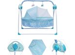 Culla Elettrica Per Bambini, 5 Velocità Regolabili, Telecomando, Blu