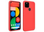 Custodia Semirigida In Silicone Per Google Pixel 5, Soft Touch - Rosso