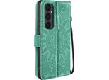 Avizar, Samsung Galaxy S24 Fe Mandala Cover Portafoglio Cinturino, Verde Chiaro
