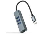 Hub Usb Tipo-C Nanocable 10.03.0408/ 3Xusb/ 1Xrj45/ Grigio