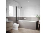 Sonni Accessorio Per Vasca, 120X140Cm, Cabina Doccia Pieghevole In Nero Vetro Temperato Di Sicurezza Con Rivestimento Nano, Cabina Doccia Pieghevole In Nero