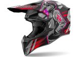 Casco Motocross Airoh Wraaap Cyber, Nero/Grigio/Rosso, Xl (61/62)