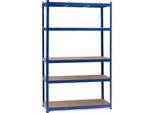 Scaffalatura Per Carichi Pesanti Wiltec 120X60X204Cm, 200Kg/Livello, Scaffale Senza Bulloni Blu, Scaffale Di Carico Con 5 Ripiani, Scaffale Per Officina