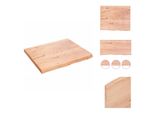 Vidaxl Mensola A Muro Marrone Chiaro 60X50X2 Cm In Legno Massiccio Trattato Con Rovere - Mensole A Muro