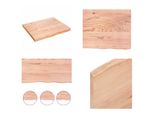 Vidaxl Mensola A Muro Marrone Chiaro 60X50X2 Cm In Legno Massiccio Trattato Con Rovere - Mensola A Muro - Mensola Portaoggetti - Mensola Galleggiante