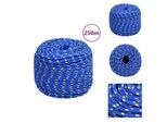 Vidaxl Corda Da Barca Blu 8 Mm 250 M In Polipropilene - Corde