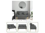 The Living Store Panca Con Cuscino In Tessuto Grigio Scuro 113X64,5X75,5 Cm
