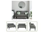 The Living Store Panca Con Schienale Grigio Scuro 120X62X75,5 Cm In Tessuto
