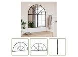 The Living Store Specchio Da Parete Nero 80X40 Cm Ferro Curvo