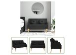 The Living Store Panca Con Cuscino Nero 113X64,5X75,5 Cm In Tessuto
