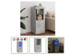 The Living Store Credenza Con Luci Led Grigio Cemento 41X37X100 Cm