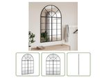 The Living Store Specchio Da Parete Nero 80X120 Cm Ferro Curvato